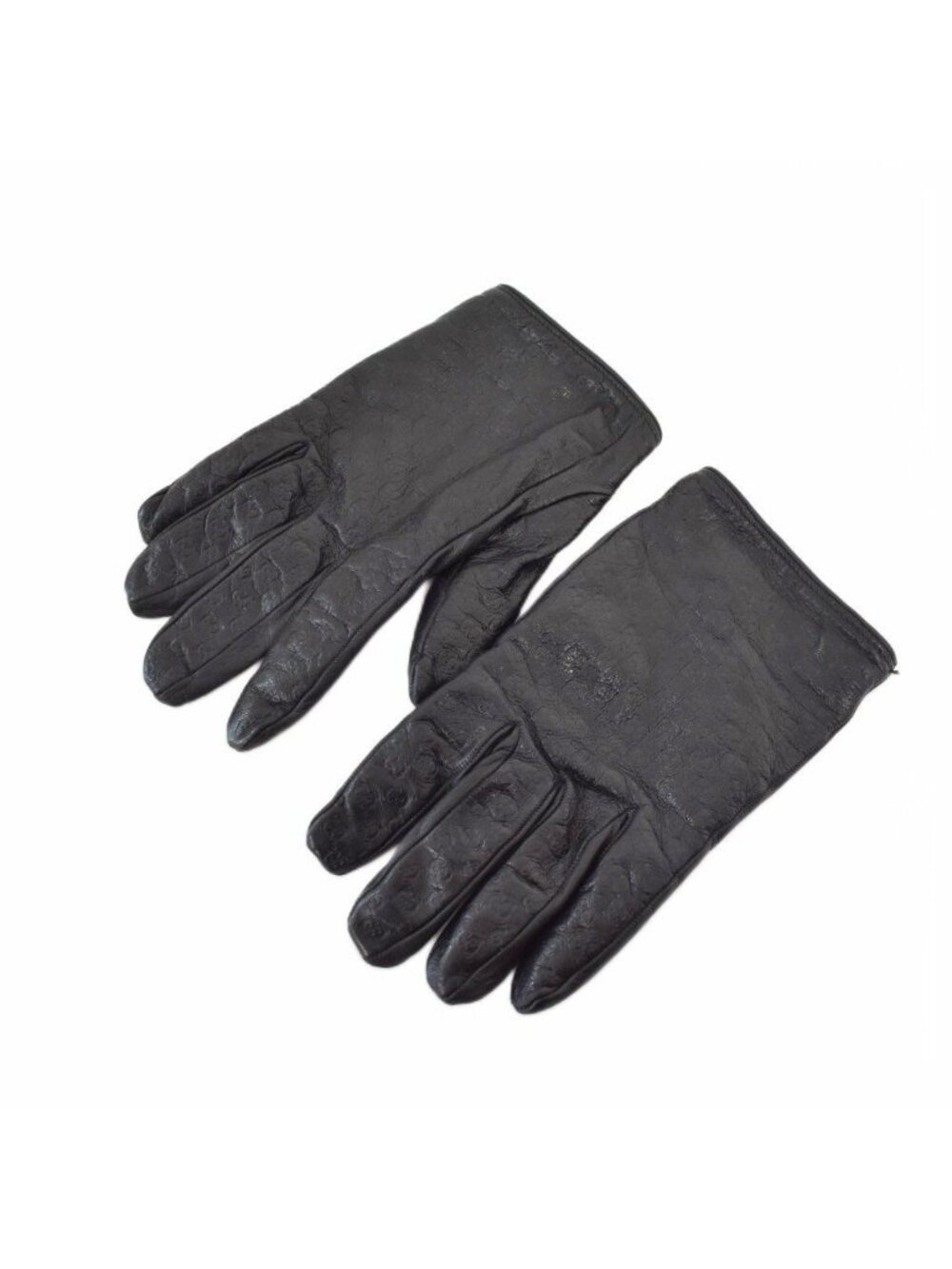 Gucci GG Leather Gloves Sheepskin Black